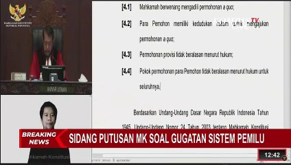 Tok! MK Tolak Sistem Pemilu Proporsional Tertutup
