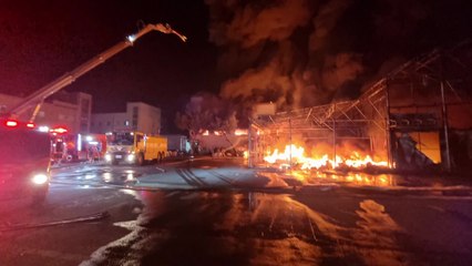 충남 아산 둔포면 자동차 부품 공장에 불...건물 5개 동 전소 / YTN