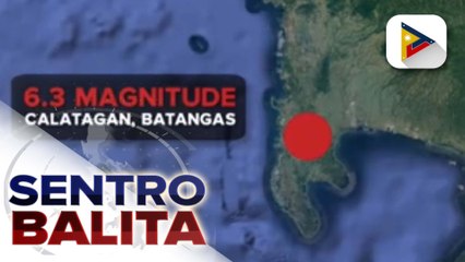 Magnitude 6.3 na lindol, tumama sa Calatagan, Batangas