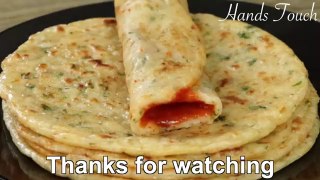4 Minutes Easy Garlic Flatbread Recipe in a Unique Way by Divine Taste With Hajran - Breakfast Recipe _ Garlic Crepe