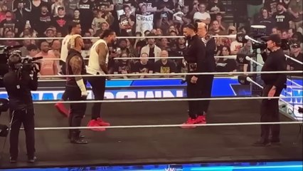 Roman Reigns and Jimmy Uso Hug during WWE Smackdown 6/2/23