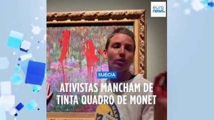 Ativistas pelo ambiente mancham de tinta um quadro de Claude Monet