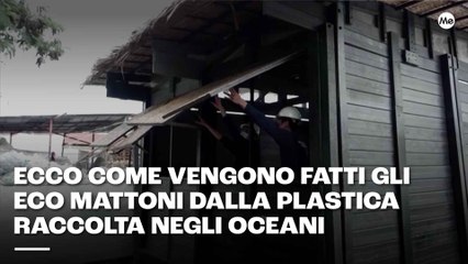 Eco mattoni di plastica raccolta dagli oceani