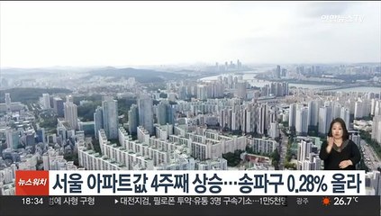 서울 아파트값 4주째 상승…송파구 0.28% 올라