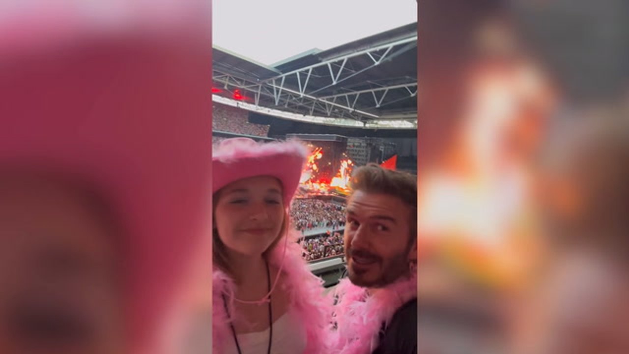 David Beckham and Harper enjoy daddy-daughter date at Harry Styles gig at Wembley