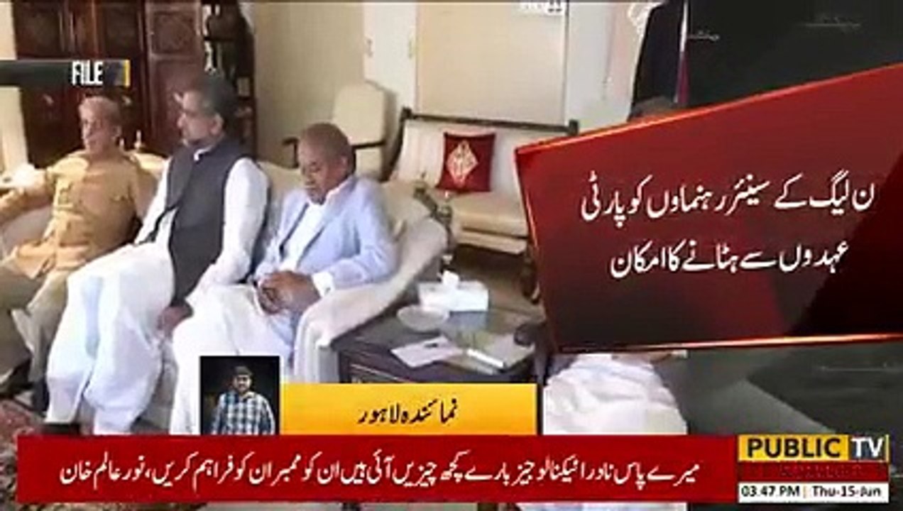 شاہد خاقان عباسی اور مفتاح اسماعیل سمیت مسلم لیگ ن کی سینئر لیڈر شپ کو پارٹی عہدوں سے ہٹائے جانے کا امکان | Public News | Breaking News | Pakistan Breaking News