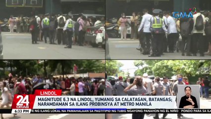 Magnitude 6.3 na lindol, yumanig sa Calatagan, Batangas; naramdaman sa ilang probinsya at Metro Manila | 24 Oras