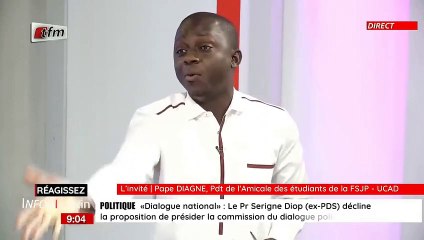 Pape DIAGNE, Pdt de l'Amicale des étudiants de la FSJP - UCAD dément le journal de Youssou Ndour
