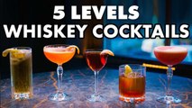 Bartender Mixes 5 Levels of Whiskey Cocktails