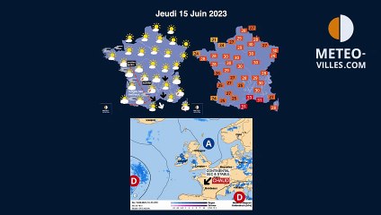 prévisions météo villes du jeudi 15 juin 2023