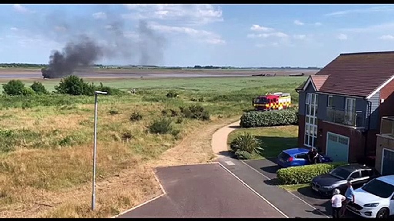Boat goes up in flames in Fleetwood