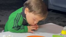 Toddler eating French fries falls backward *Hilariously Cute Toddler Fail*