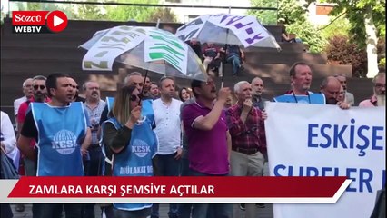 Zam yağmuruna karşı şemsiyeli eylem: Zam, zam yeter! Memuru bitirdiniz!