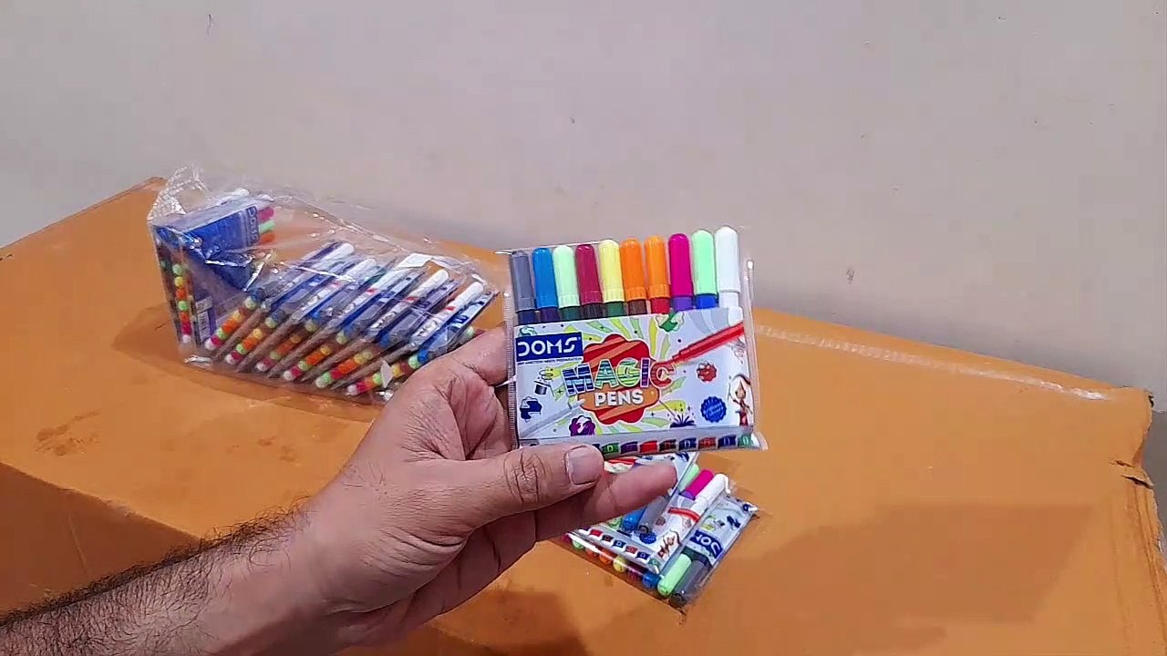 Unboxing and Review of DOMS Magic Pens 10 Shades 9 1 for kids fun