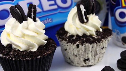 OREO Cheesecake Cupcakes! Cookies & Cream Cheese Cake Recipe by Cupcake Addiction