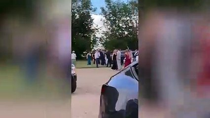 Lad Arrives To Prom In Huge Tractor Blasting Baby Shark Song From Horn