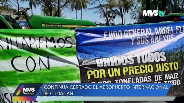 Continúa cerrado el aeropuerto internacional de Culiacán por productores agrícolas