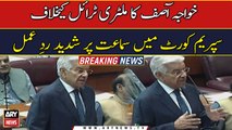 Khwaja Asif reacts to Court's hearing on Military Trials