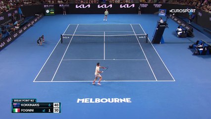 Kokkinakis met le feu à Melbourne : son superbe point face à Fognini