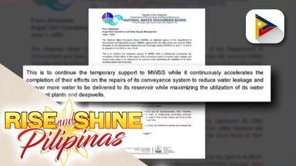 NWRB , inaprubahan ang hiling ng MWSS na palawigin ang 52 cubic meters per second na allocation hanggang katapusan ng Hunyo
