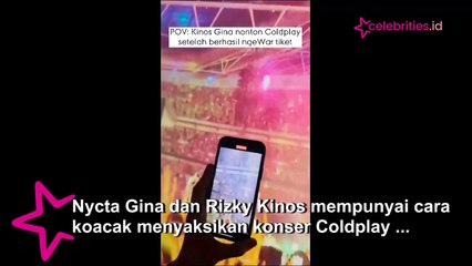 Cara Kocak Nycta Gina dan Rizky Kinos Nonton Coldplay versi Ekonomis, Bisa Ditiru!