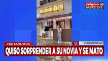 Quiso sorprender a su novia... ¡y terminó aterrizando con la cara!