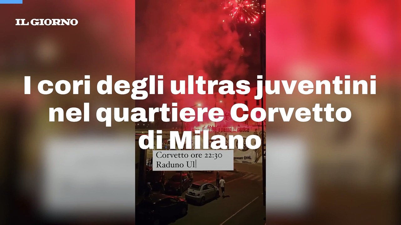 I cori degli ultras juventini in zona Corvetto a Milano