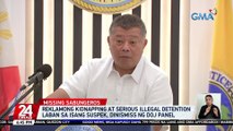 Reklamong kidnapping at serious illegal detention laban sa isang suspek, dinismiss ng DOJ panel | 24 Oras