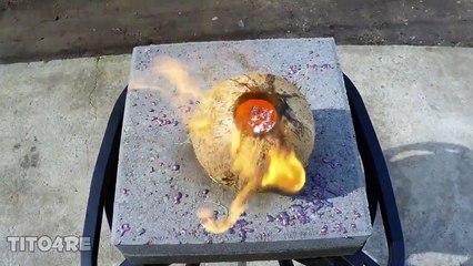 What Happens When You Pour Liquid Metal In Coconut!