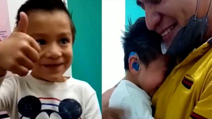 Special Moment SON HEARS DAD for the First Time!