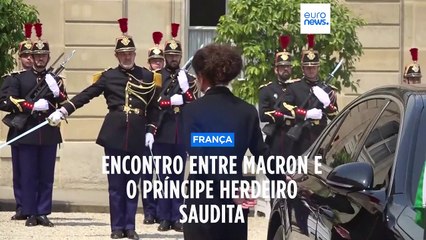 Encontro de Mohammed bin Salman com Emmanuel Macron, no Palácio do Eliseu