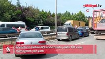 D-100'de hurda yüklü TIR devrildi: Yol 3 saat kapalı kaldı