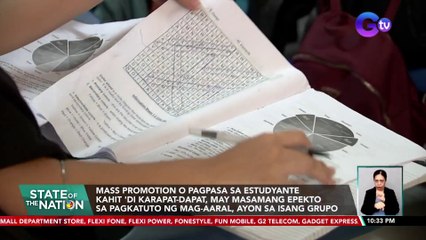 Mass promotion o pagpasa sa estudyante kahit 'di karapat-dapat, may masamang epekto sa pagkatuto ng mag-aaral, ayon sa isang grupo | SONA