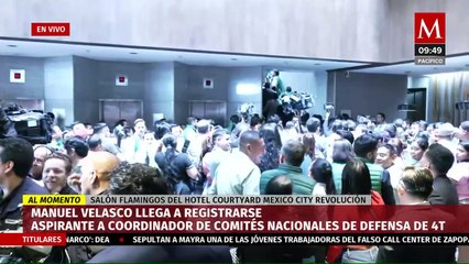 Manuel Velasco llega a registrarse como aspirante a candidatura presidencial de Morena