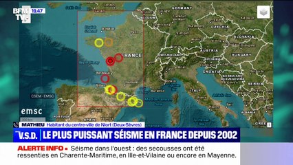 Séisme dans l'ouest de la France: "J'avais littéralement les murs de la maison qui tremblaient", témoigne un habitant de Niort