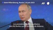 Poutine annonce que la Russie a livré de premières ogives nucléaires au Bélarus