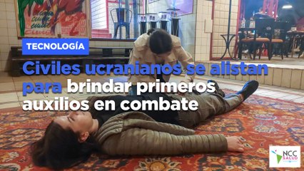 Civiles ucranianos se alistan para brindar primeros auxilios en combate