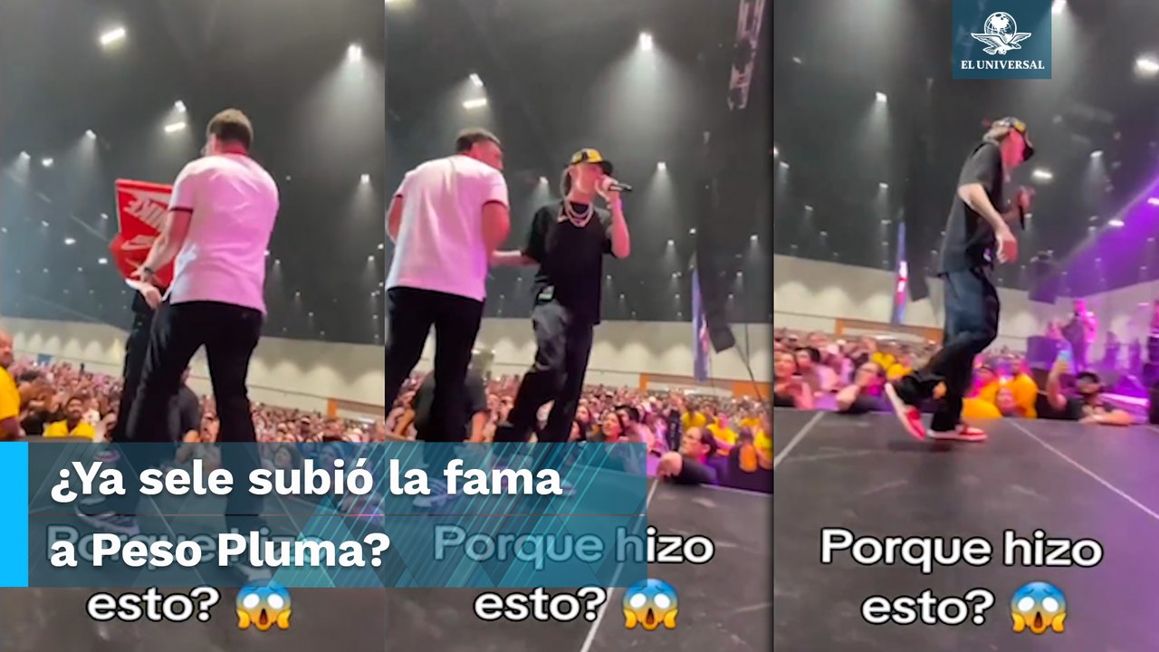 Peso pluma rechaza tenis que le quería regalar fan en concierto y seguidores lo critican