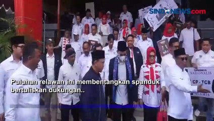 Sambut Kedatangan di Bengkulu, Relawan Bentangkan Poster Ganjar-TGB