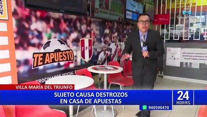 VMT: sujeto causa destrozos en casa de apuestas