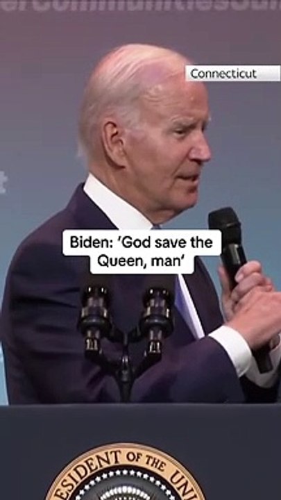 Nouveau dérapage cette nuit de Joe Biden qui termine un discours dans le Connecticut  en lançant à la foule, à la stupeur générale  : "Que Dieu sauve la reine, mon vieux" ("God save the Queen, man")