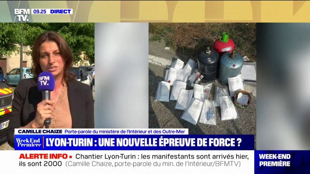 Lyon-Turin: On a trouvé des marteaux, des bombonnes de gaz , lors de contrôles affirme Camille Chaize, porte-parole du ministère de l'Intérieur et des Outre-mer