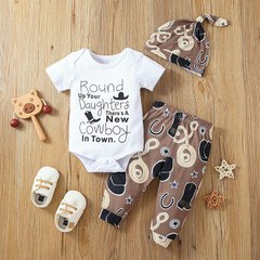 Children's Set Letters Short-sleeved Rompers