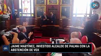 Jaime Martínez, investido alcalde de Palma con la abstención de Vox