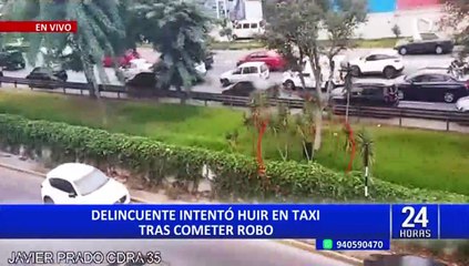 San Borja: ladrón intenta huir en taxi tras robar celular a vecina
