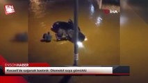 Kocaeli'de sağanak bastırdı: Otomobil suya gömüldü