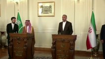 مؤتمر صحفي لوزير الخارجية السعودي ونظيره الإيراني في طهران