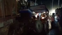 Truck collided with tractor