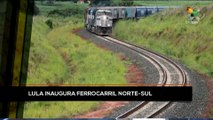 teleSUR Noticias 11:30 17-06: Pdte. Lula da Silva inaugura red ferroviaria en Brasil