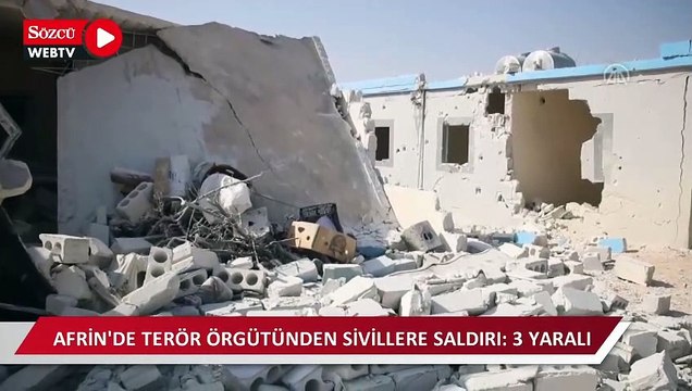 Terör örgütü PKK/YPG'nin Afrin'deki briket evlere düzenlediği roketli saldırıda 3 sivil yaralandı